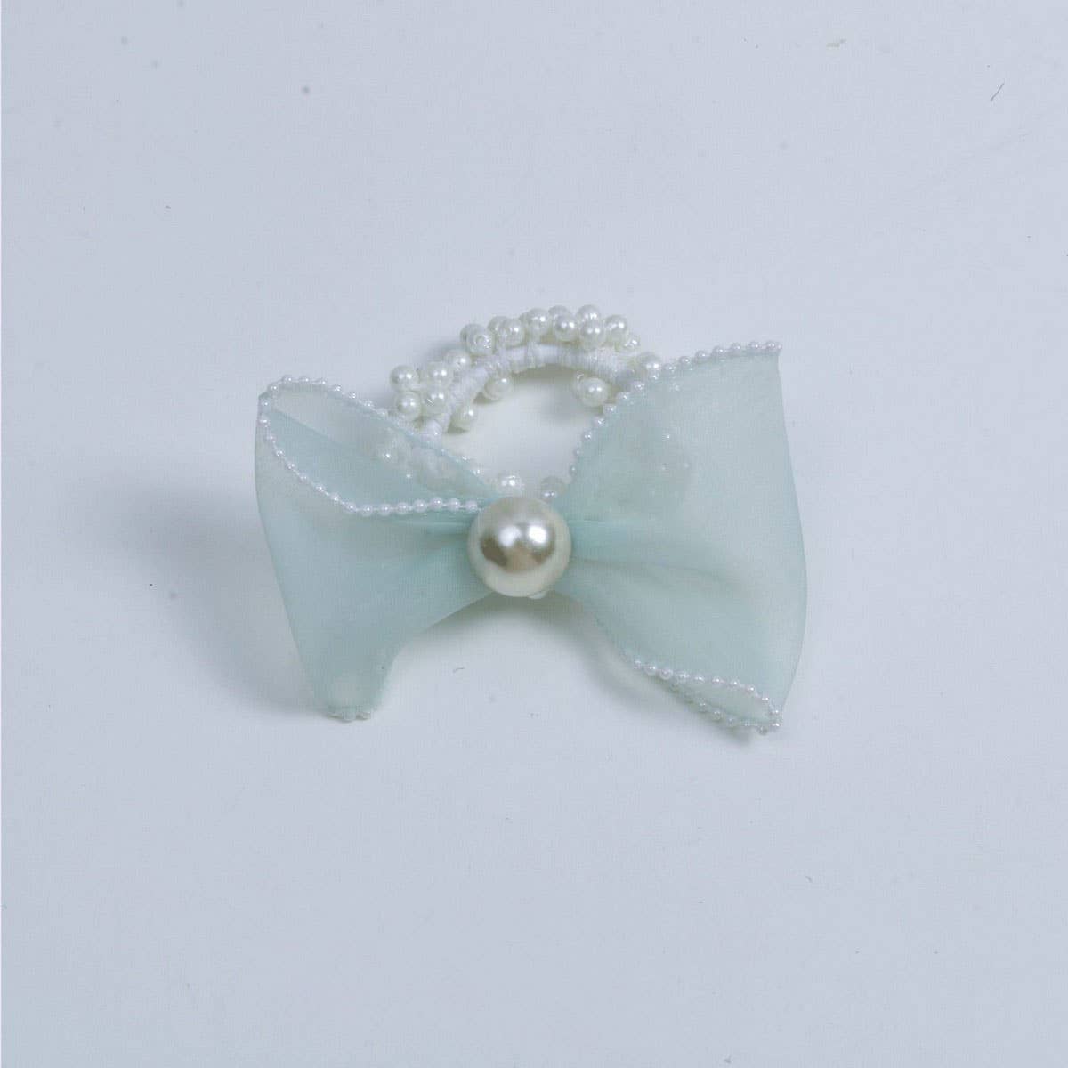 ELEGANT ORGANZA BOW PEARL HAIR TIE FOR WOMEN_CWAHA6885