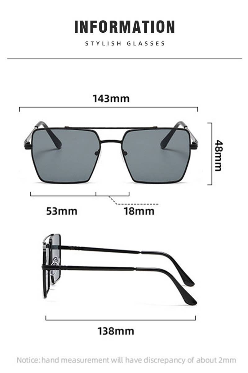 FLAT TOP FRAME SQUARE SUNGLASSES_CWASG0100
