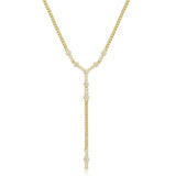 SIMPLE ZIRCON OVAL ROUND PENDANT NECKLACE_CWMM3790