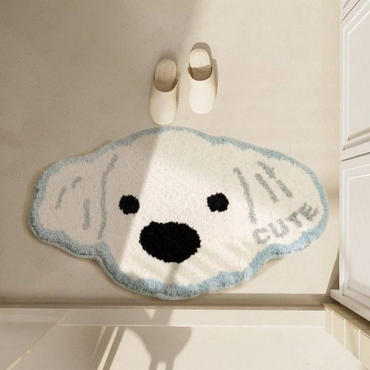 CUTE DOG PLUSH RUG NON SLIP BEDSIDE MAT_CWMM7399