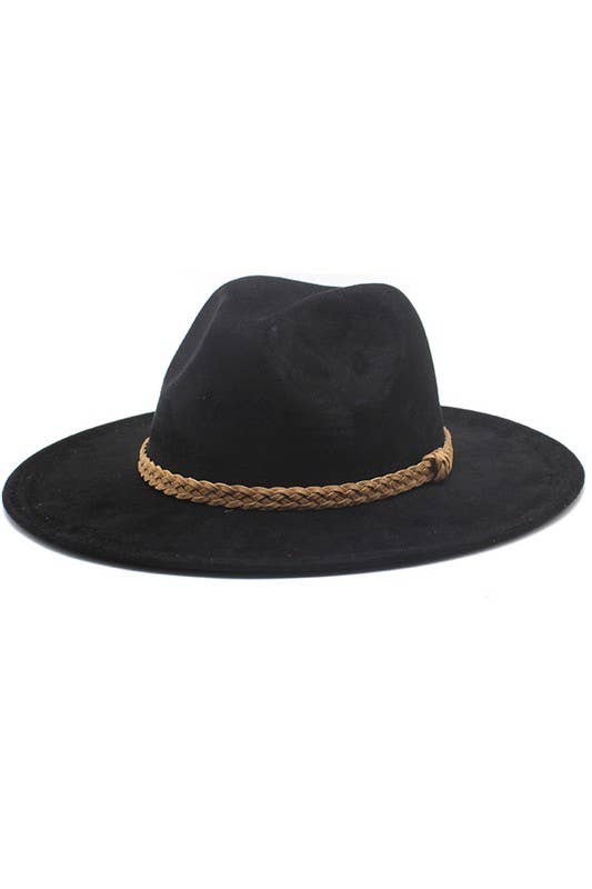 DANDY BELT WIDE BRIM SUEDE PANAMA HAT_CWAH0361