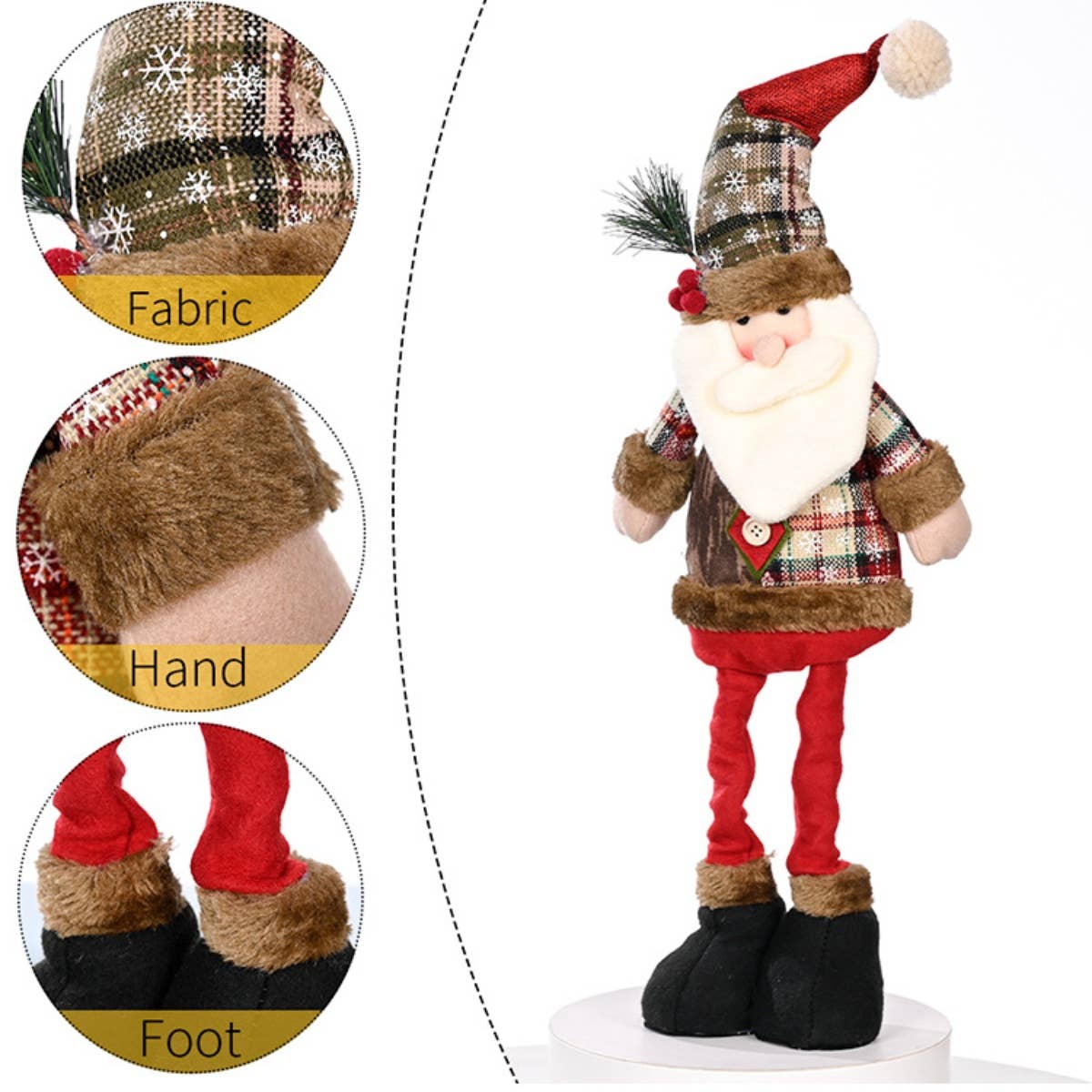 Cwmm2993_Santa Claus Snowman Deer Telescopic Figure