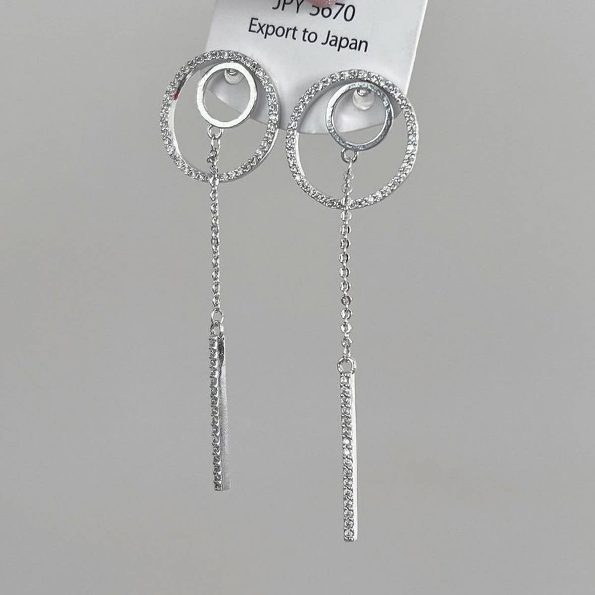 HOLLOW GEOMETRIC RING TASSEL EARRINGS_CWAJE1314