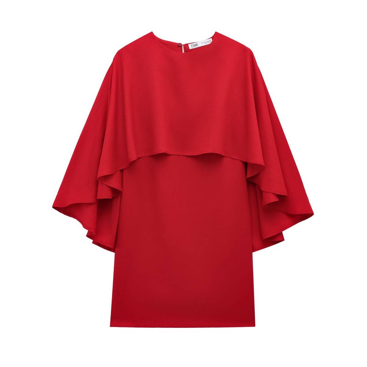 Womens Elegant Cape Sleeve Short Dress