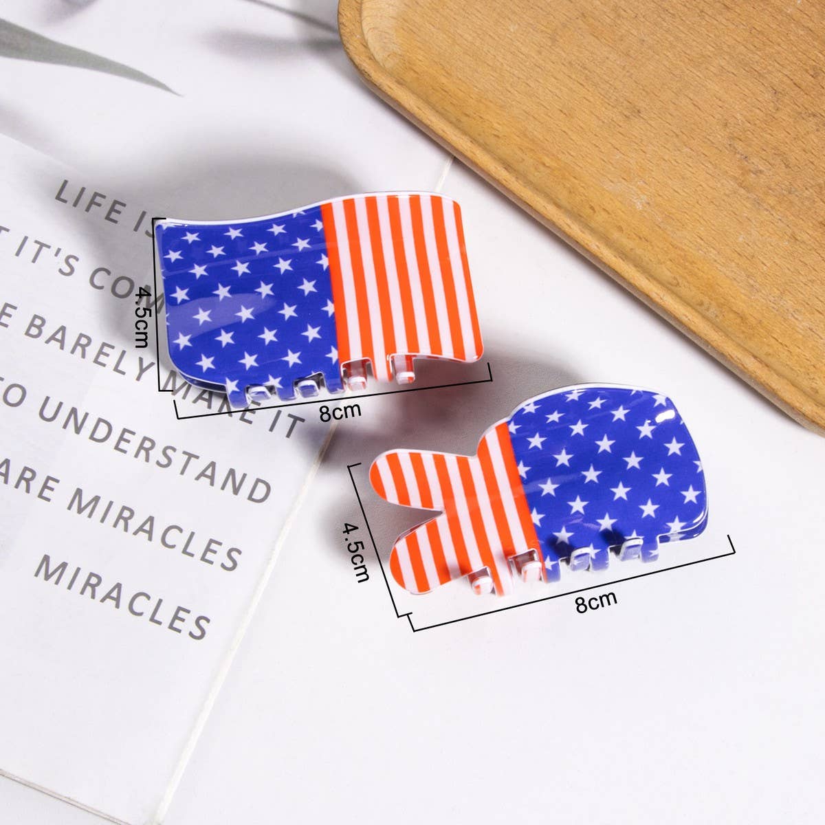 Usa Flag Hair Claw, Creative Patriotic Back Clip_Cwaha1265
