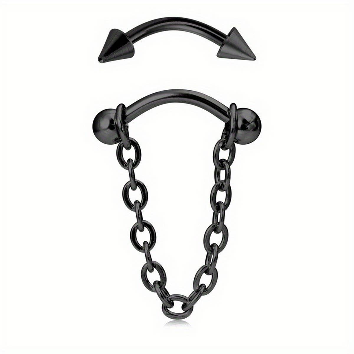 2 IN 1 DETACHABLE LIP RING TITANIUM SPIKE BALL_CWMM9590