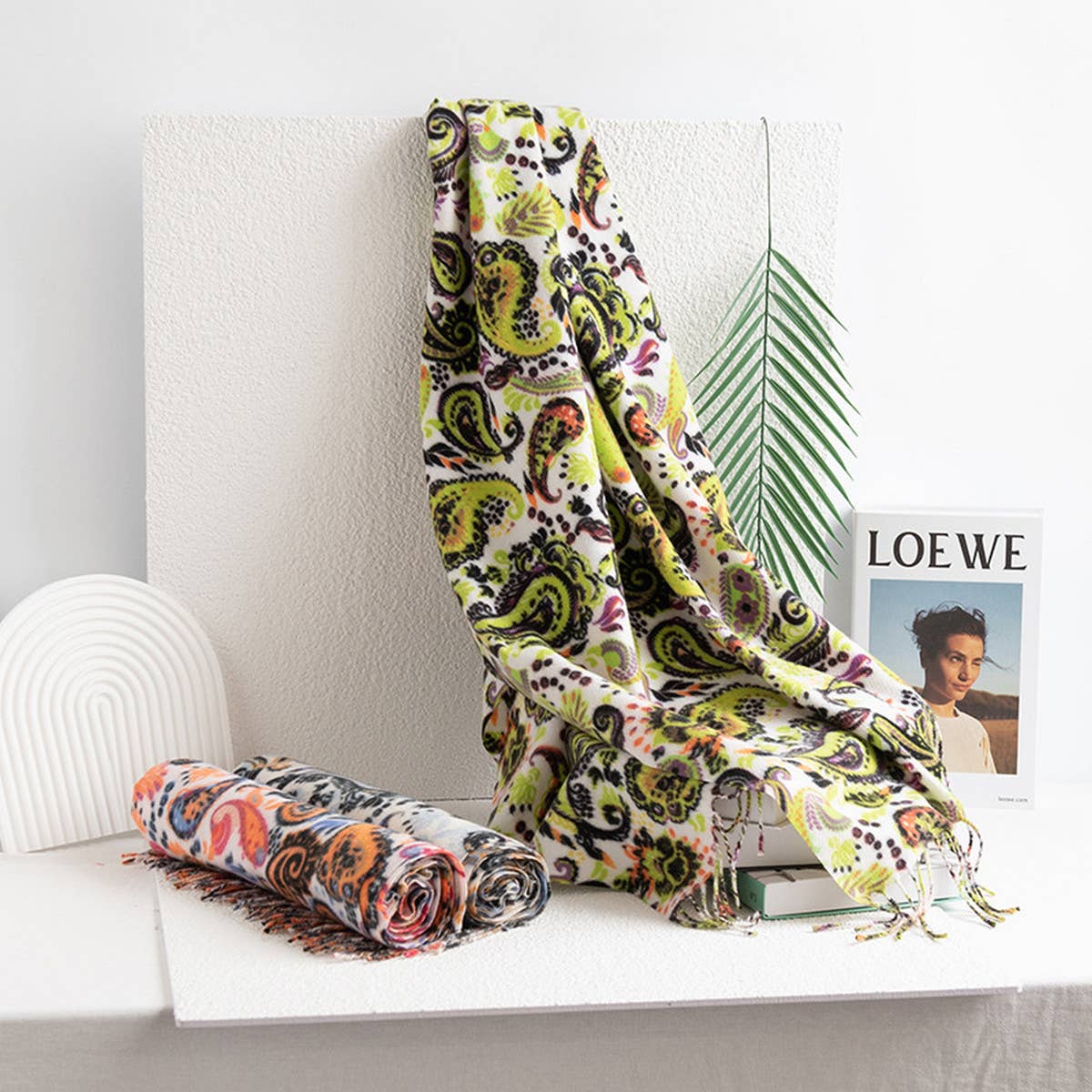 SOFT PAISLEY SCARF ELEGANT TASSEL WRAP FOR WOMEN_CWASC0920