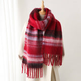 Color Stripe Fluffy Tassel Scarf For Winter_Cwasc2760