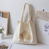 Towel Embroidered Canvas Tote For Girls, Large_Cwab5660