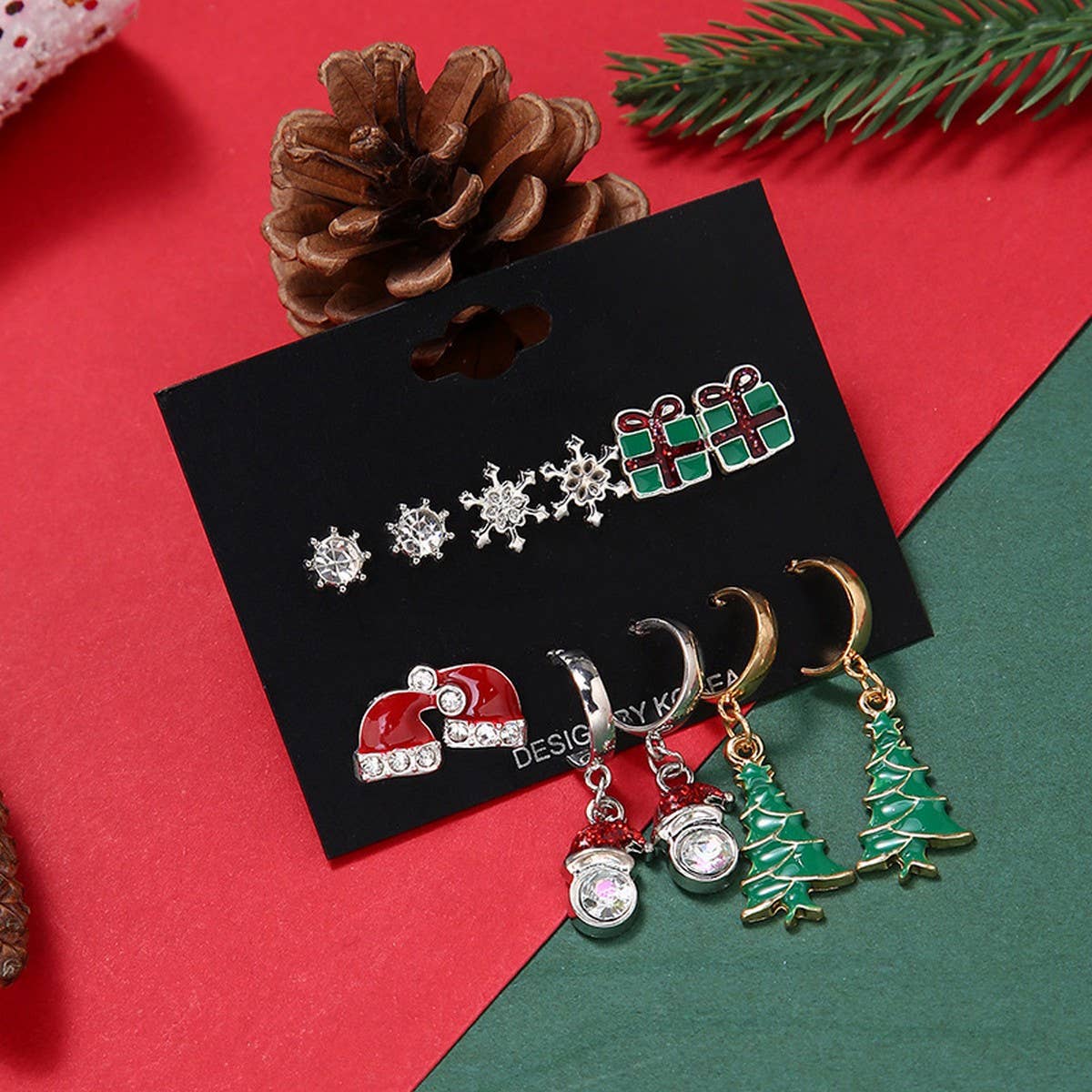 CHRISTMAS EARRING COMBINATION CARTOON EARRING SET_CWMM2611