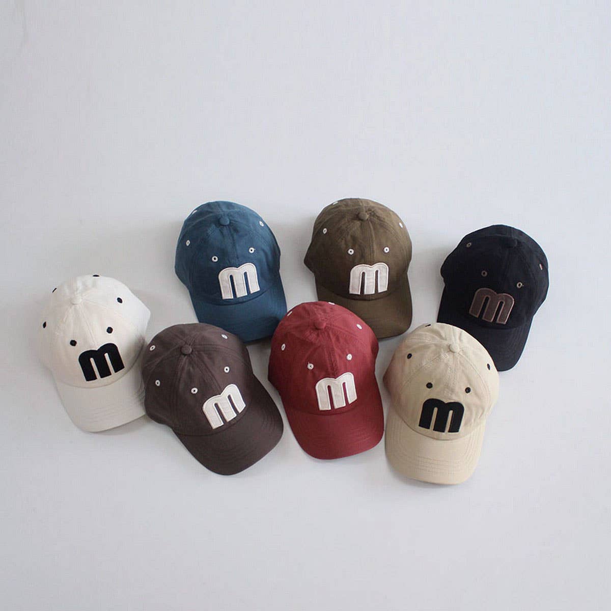 KIDS BIG M LETTER BASEBALL CAP TRENDY SUN HAT CWAH2899