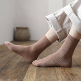 NEW ALL MATCH DOUBLE NEEDLE MID CALF SOCKS_CWMS1347