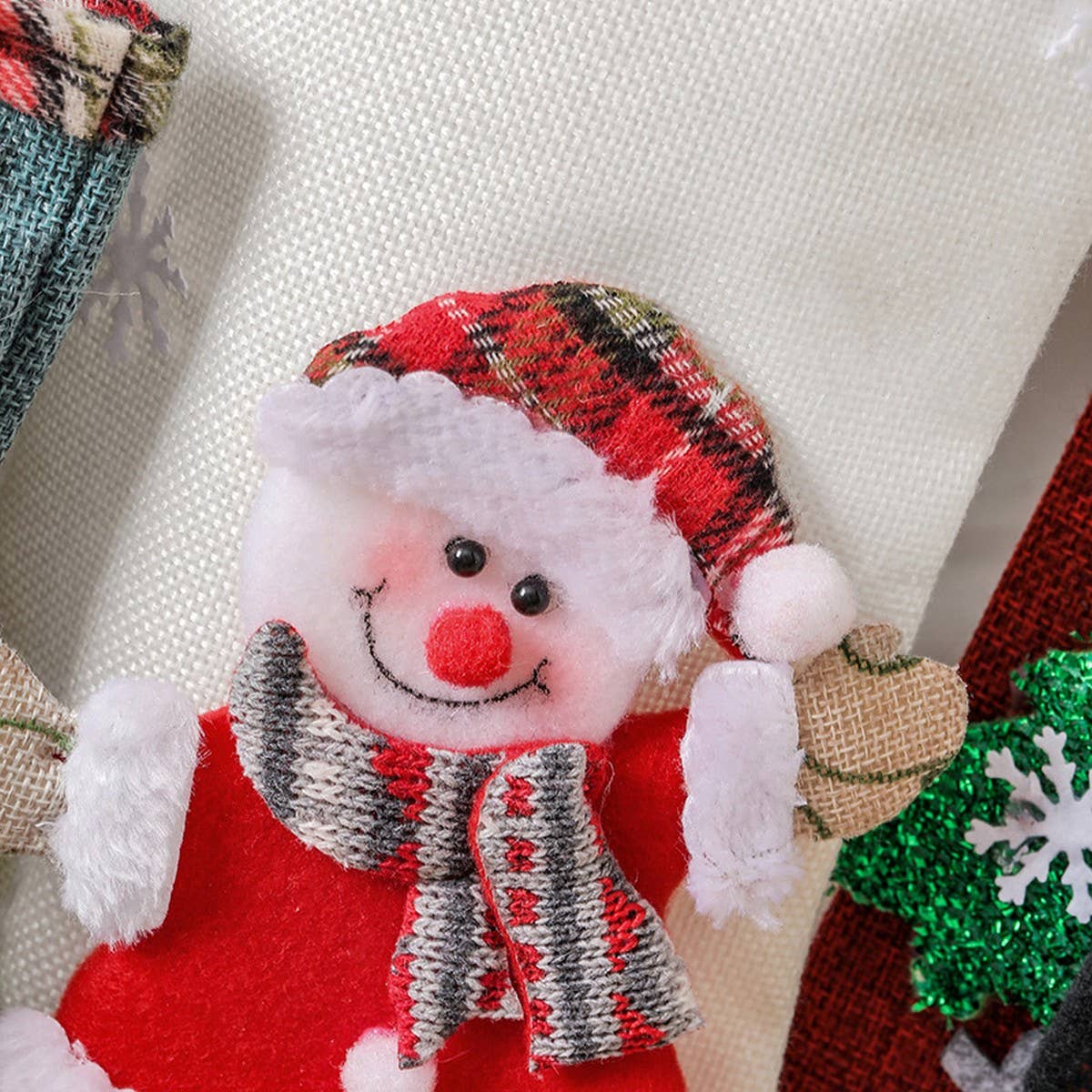 LINEN LARGE CHRISTMAS STOCKING GIFT BAG ORNAMENT_CWMS1432