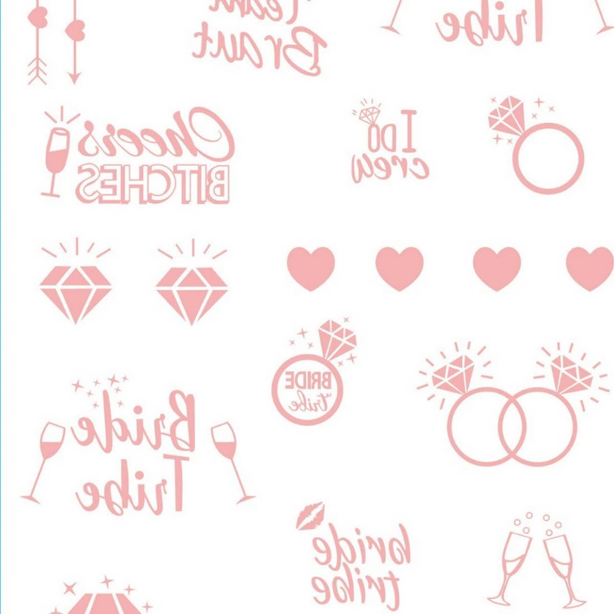 ROSE GOLD BRIDE TATTOOS METALLIC PARTY STICKERS_CWMM8243
