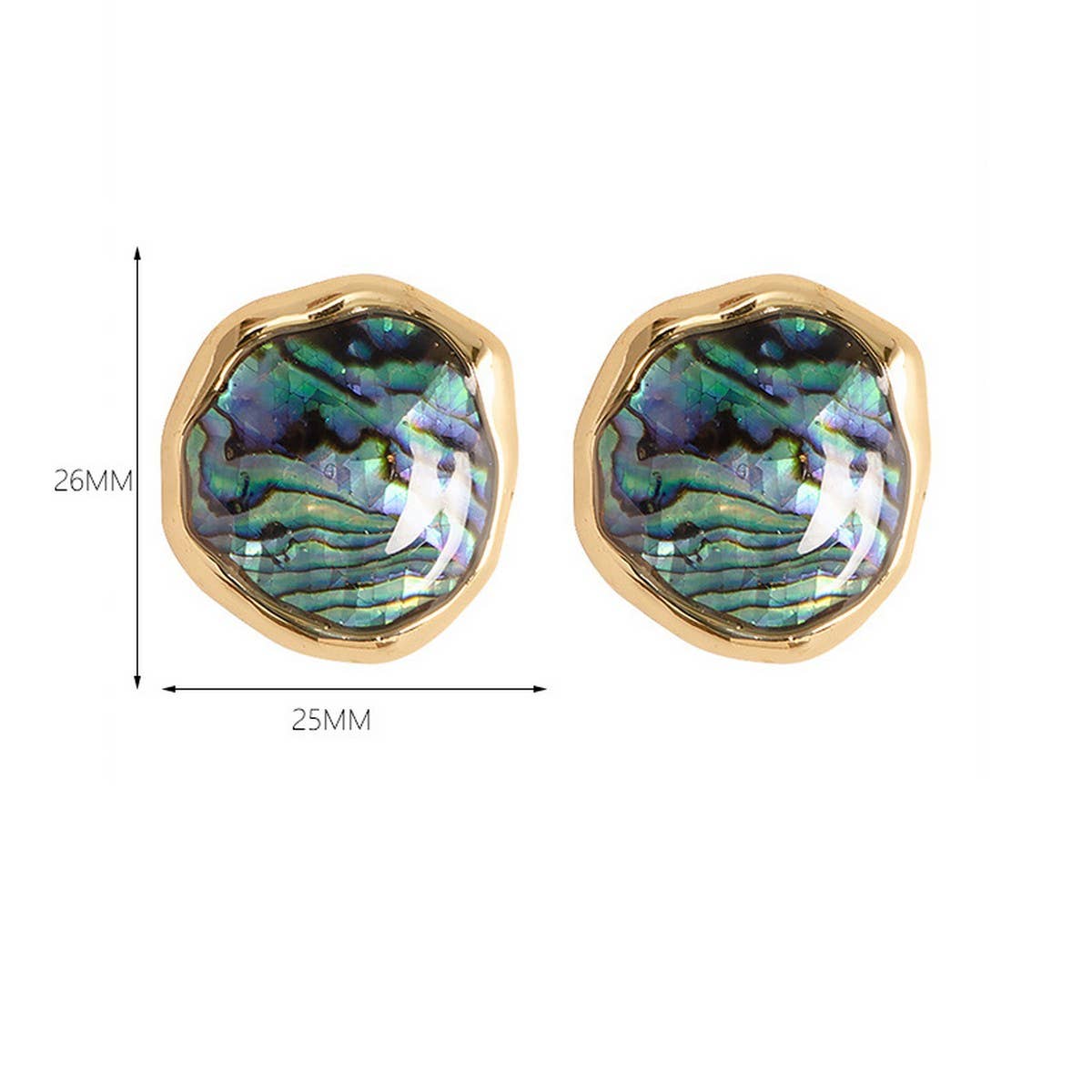 NATURAL ABALONE SHELL SILVER NEEDLE EARRINGS_CWMM4295