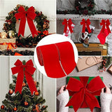 Cwmm10195_Red Velvet Christmas Ribbon With Gold Edge
