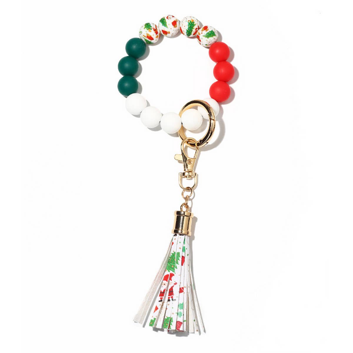 Wooden Bead Bracelet Keychain_Cwmm1313