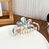 Vintage Floral Claw Clip Elegant Chinese Grip