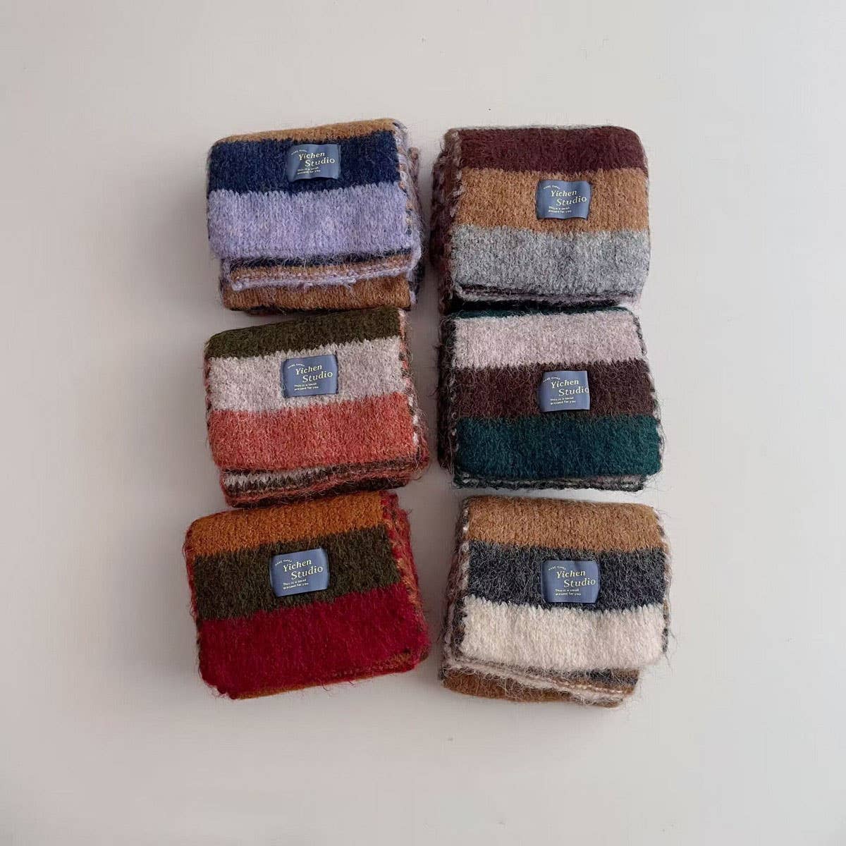 RAINBOW STRIPE KNIT SCARF FOR KIDS WINTER SCARF_CWASC2109