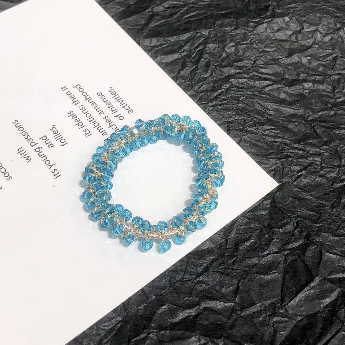 CUTE CRYSTAL VINTAGE HAIR TIE SWEET PONYTAIL BAND_CWAHA6765