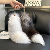 CUTE REAL FOX FUR BIG TAIL CAR KEYCHAIN PENDANT_CWMM2523