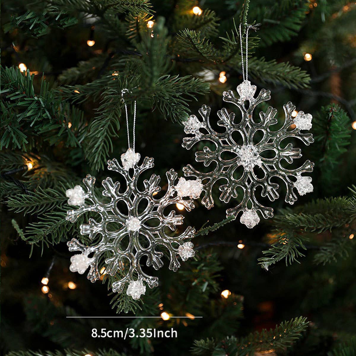 CLEAR ACRYLIC CHRISTMAS TREE ORNAMENT WITH GLITTER_CWMM9690