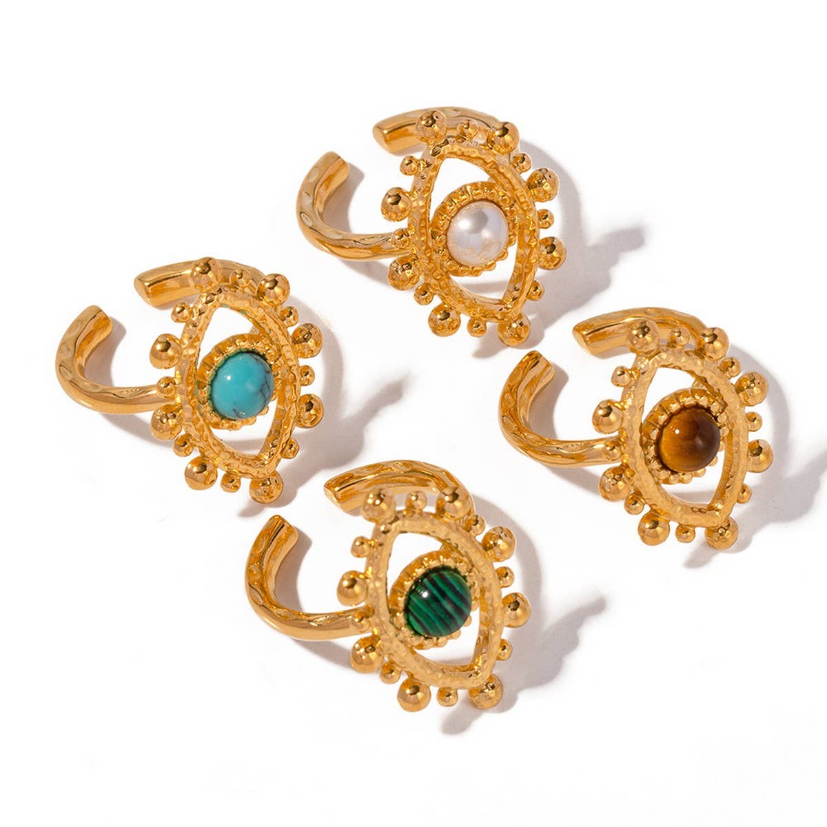 RETRO HOLLOW PATTERN NATURAL STONE RING_CWAJE1389