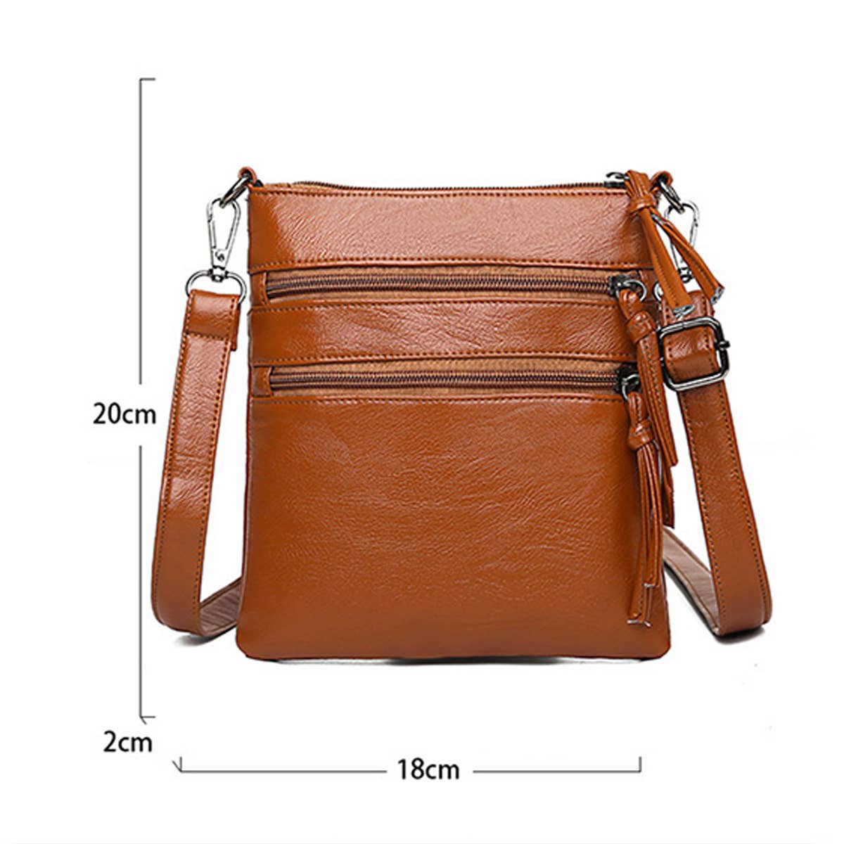 SOFT LEATHER VERTICAL ZIPPER SHOULDER BAG_CUAB0033