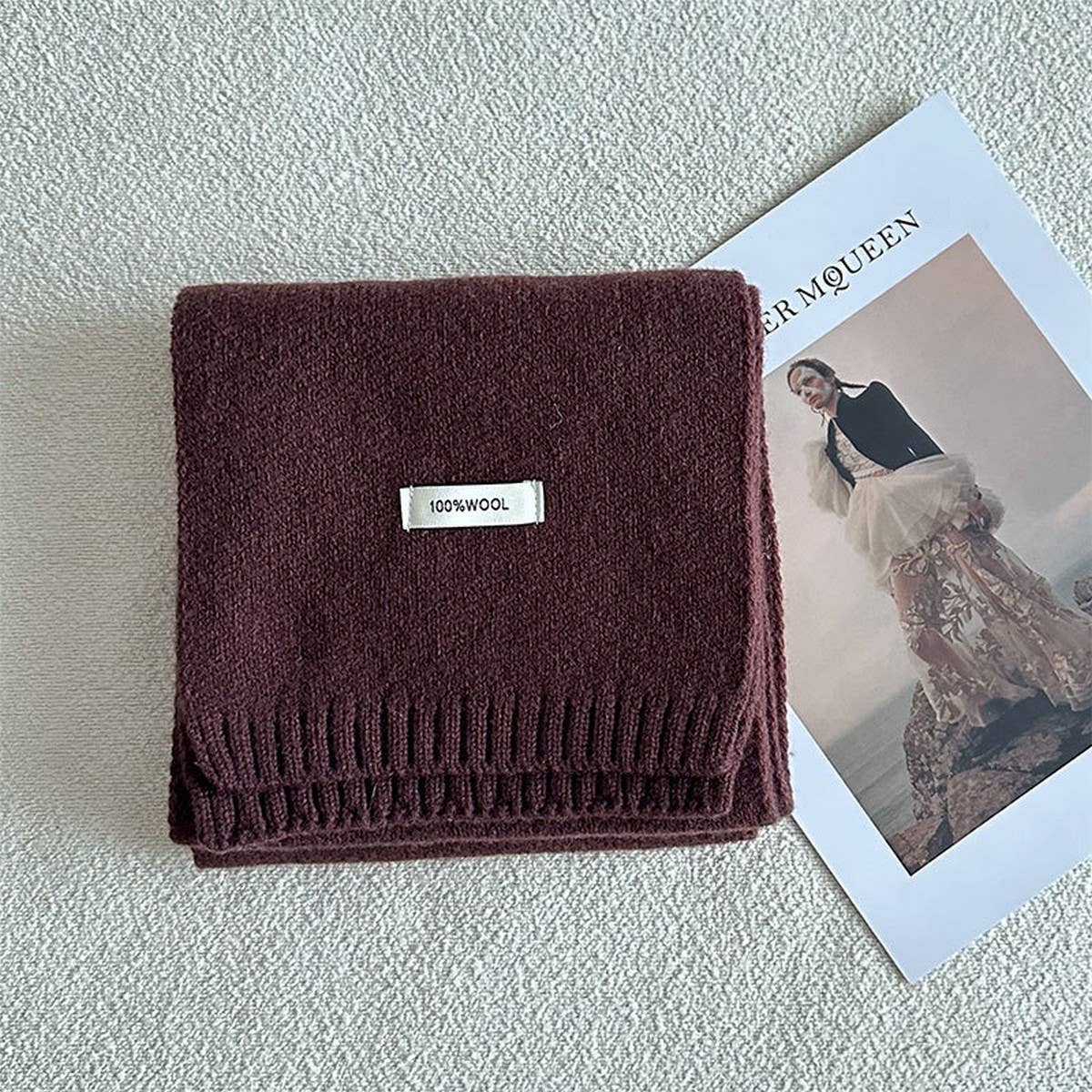 100% WOOL AURORA BLUE KNIT SCARF SOFT WARM_CWASC2285