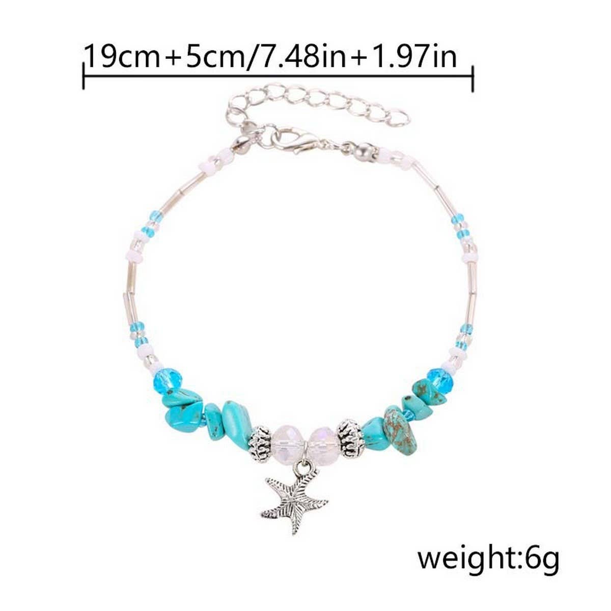 Cwaje2514_Bohemian Shell Starfish Holiday Beaded Bracelet