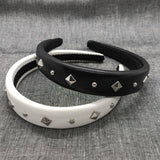 METAL STUDDED PUNK PADDED HIGH CROWN HEADBAND_CWAHA6319