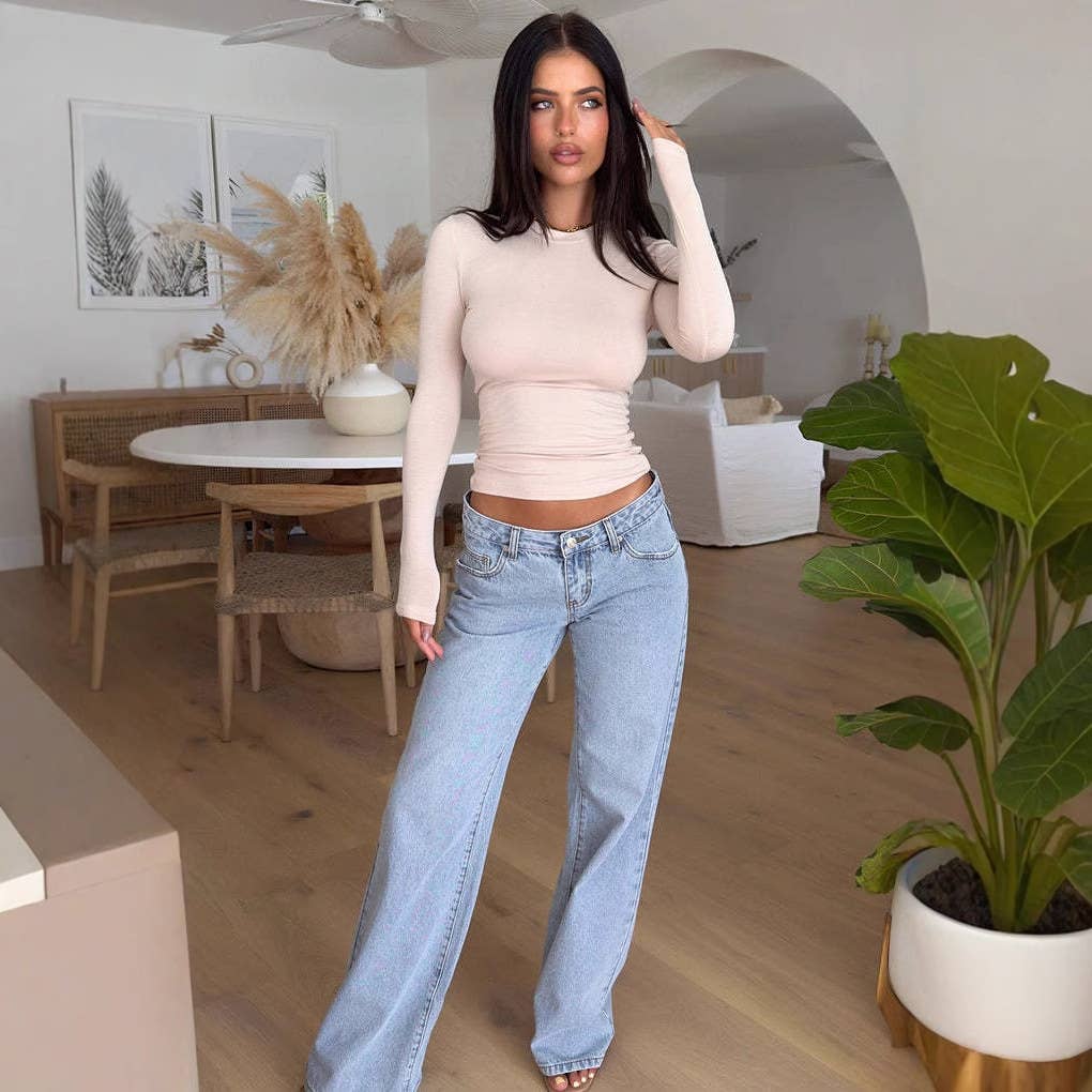 Vintage Straight Leg Loose Low Waist Jeans