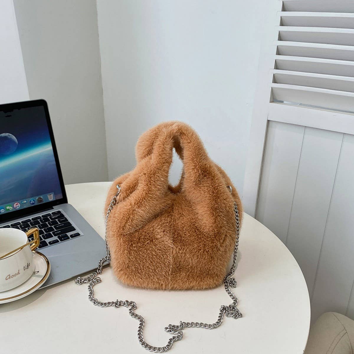 FAUX MINK FUR FLUFFY HANDBAG WOMEN SHOULDER BAG_CUAB00574