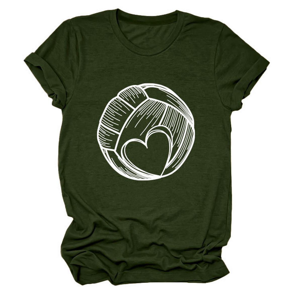 LOVE FOOTBALL T SHIRT CASUAL PLUS SIZE TOP_CWTTSL0509