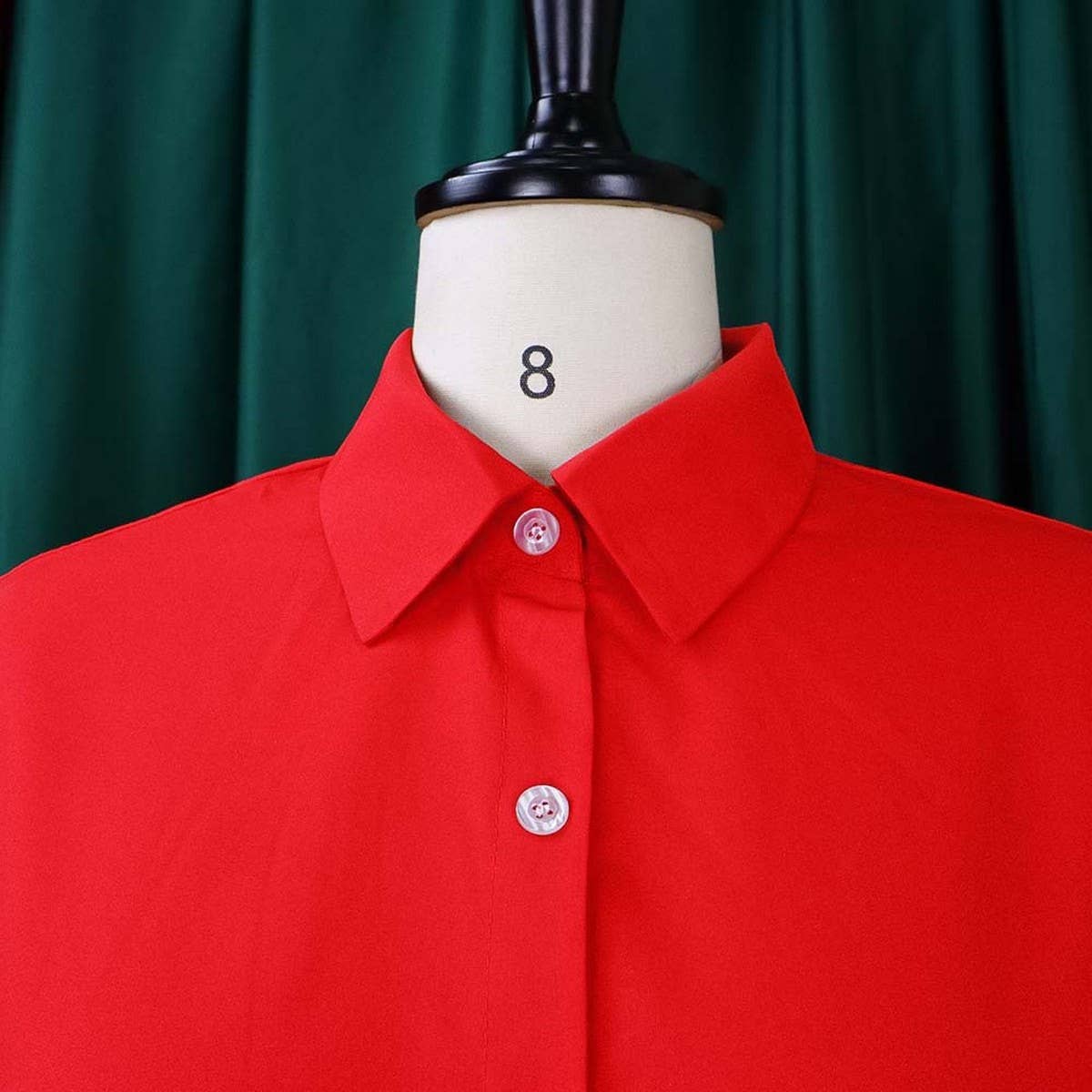 LOOSE LAPEL SOLID COLOR OVERSIZED SHIRT DRESS_CWDSD6165