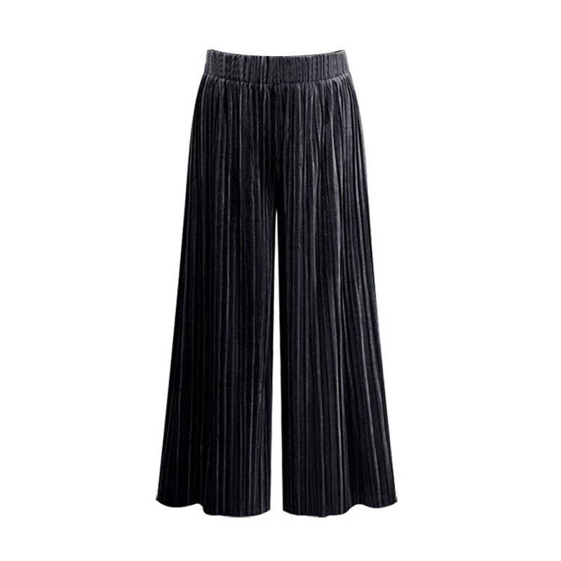 Velvet Pleated Pants Loose Straight Pants