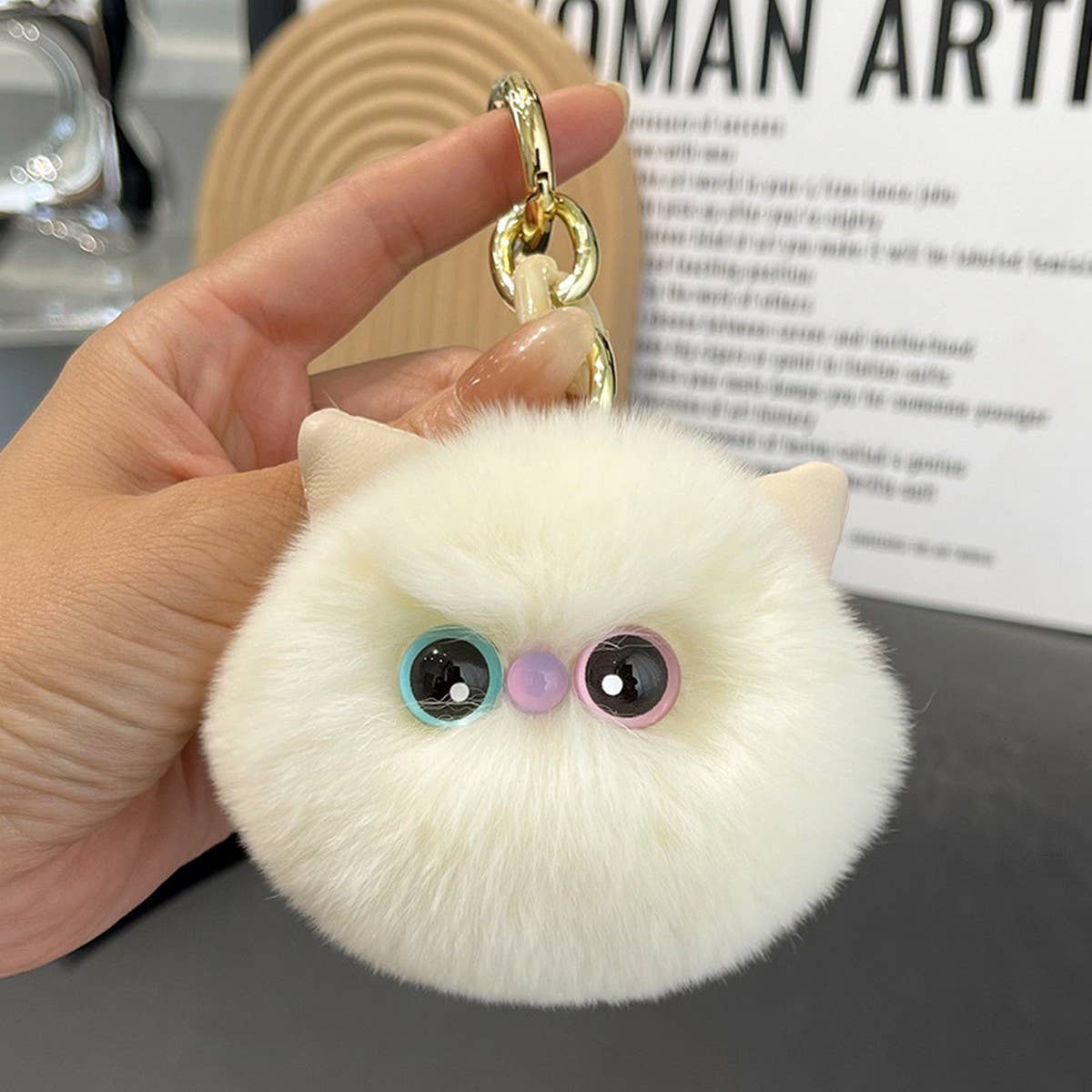 CUTE PLUSH KITTEN CAR KEYCHAIN PENDANT GIFT_CWMM2497