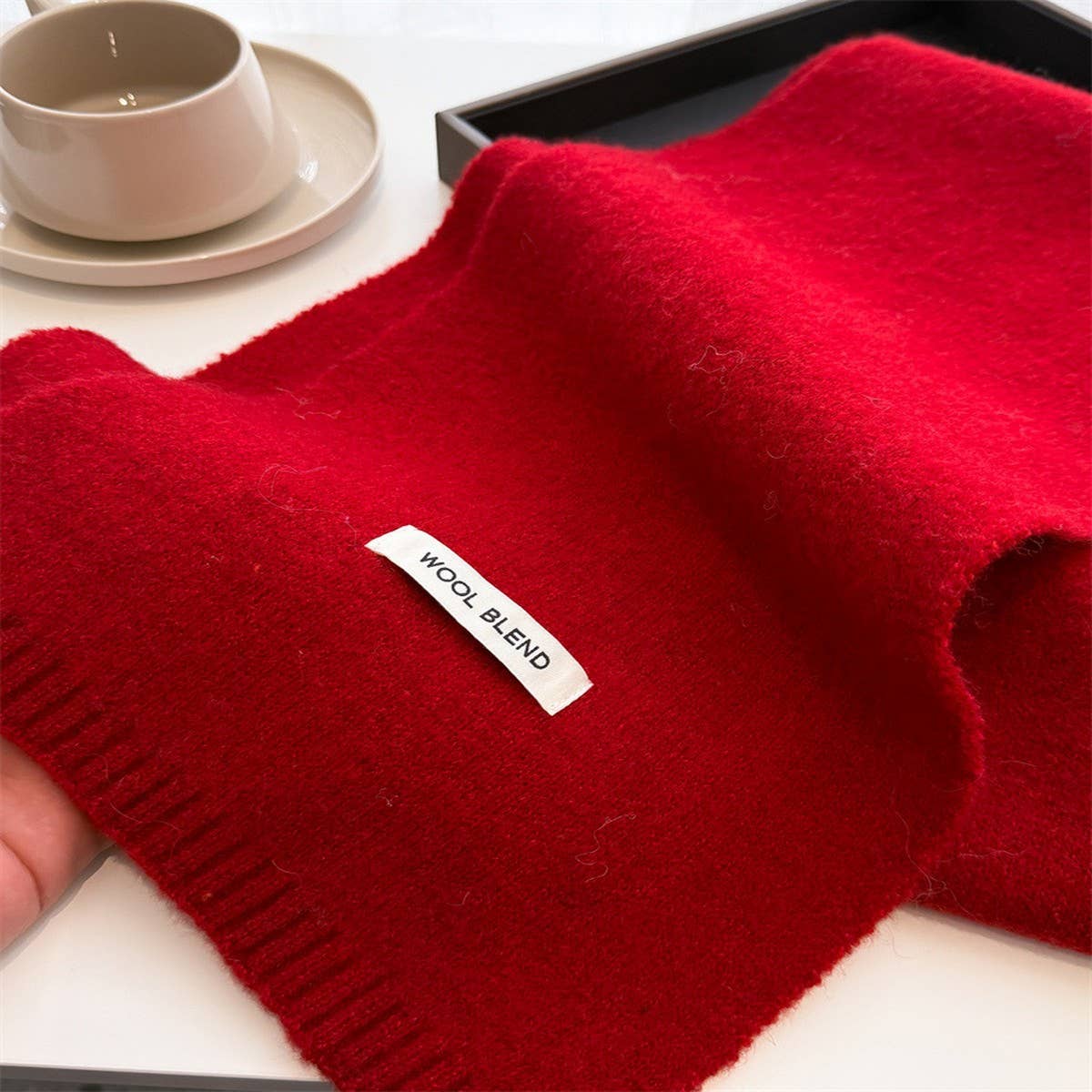 Solid Knit Scarf Soft Warm Winter Shawl_Cwasc03456