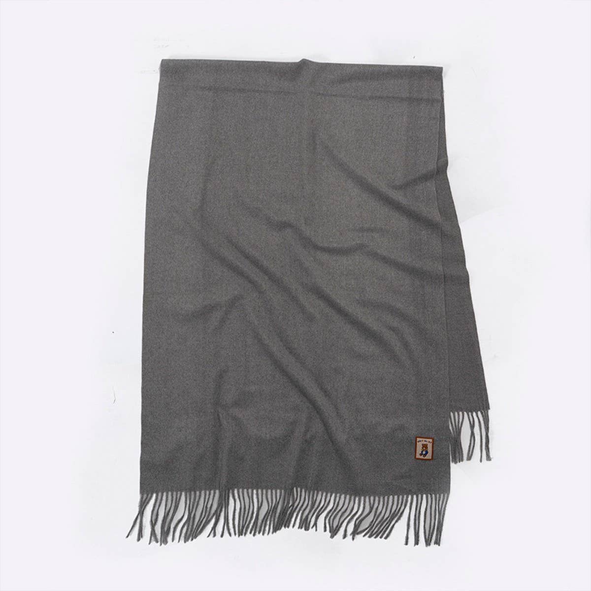 Wool Blend Solid Scarf-Sof Thick Bear Label Wrap_Cwasc2338