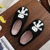 HALLOWEEN SKULL EMBROIDERED COTTON SLIPPERS_CWSHS0855