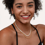 STACKED TWO LAYER DIAMOND CHAIN NECKLACE_CWMM3623