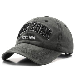 Vintage Washed Ny Embroidered Denim Cap_Cwah1266
