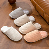 FASHION HOME THIN STRIPE INDOOR COTTON SLIPPERS_CWSHS0843