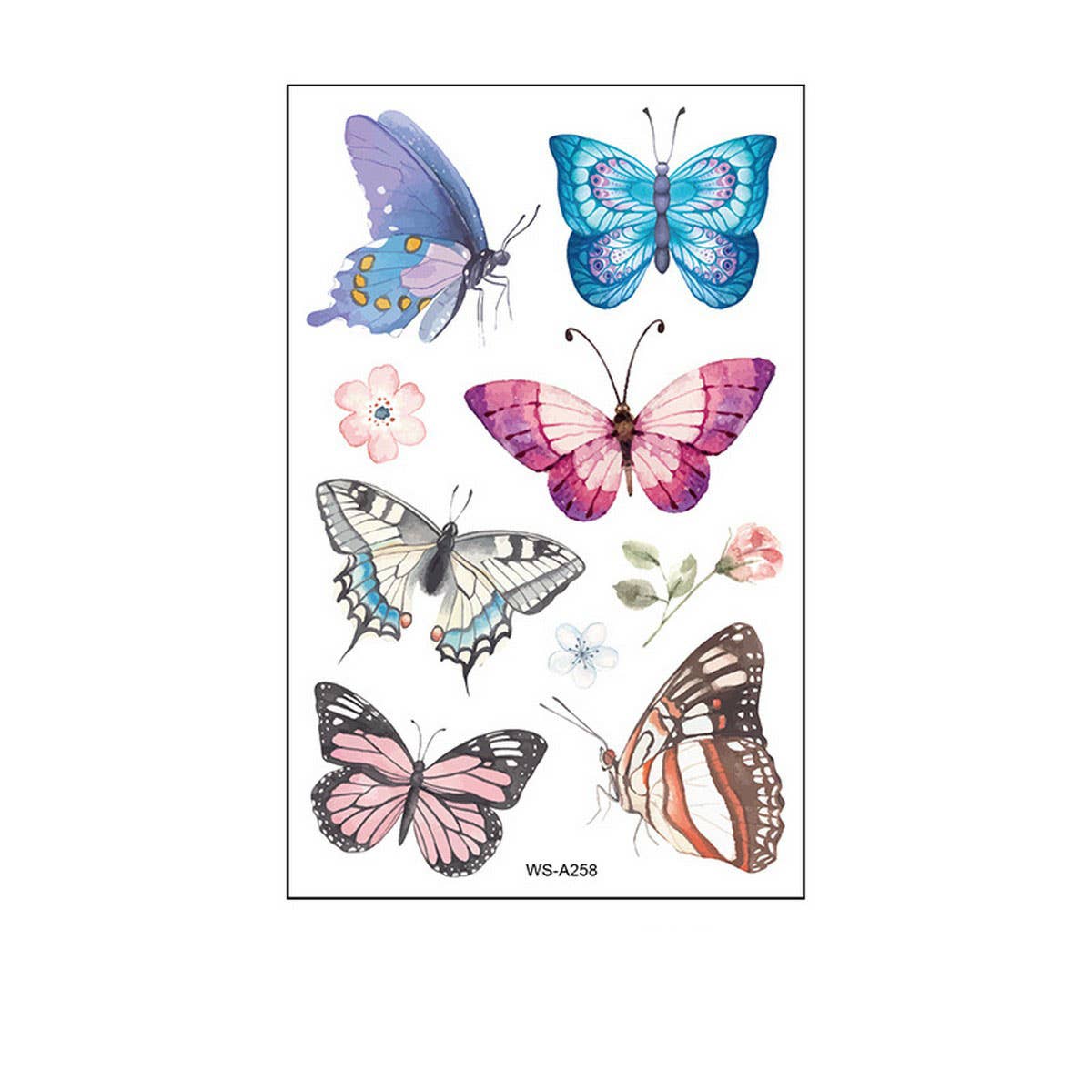 Waterproof Kids Cute Watercolor Butterfly Tattoos_Cwmm8255