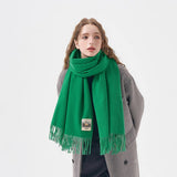 SOLID COLOR FAUX CASHMERE SCARF WINTER WRAP_CWASC2303