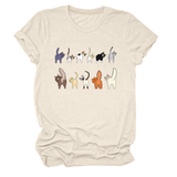 CUTE CAT GRAPHIC TEE 11 CATS TURN AROUND_CWTTS1495