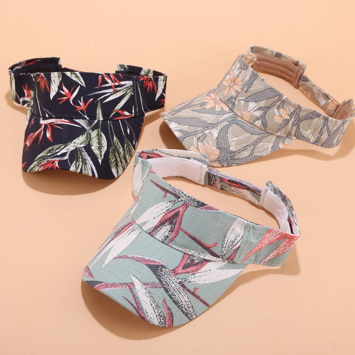 PRINTED SUN VISOR SUMMER UV PROTECTION SPORT CAP_CWAH3283