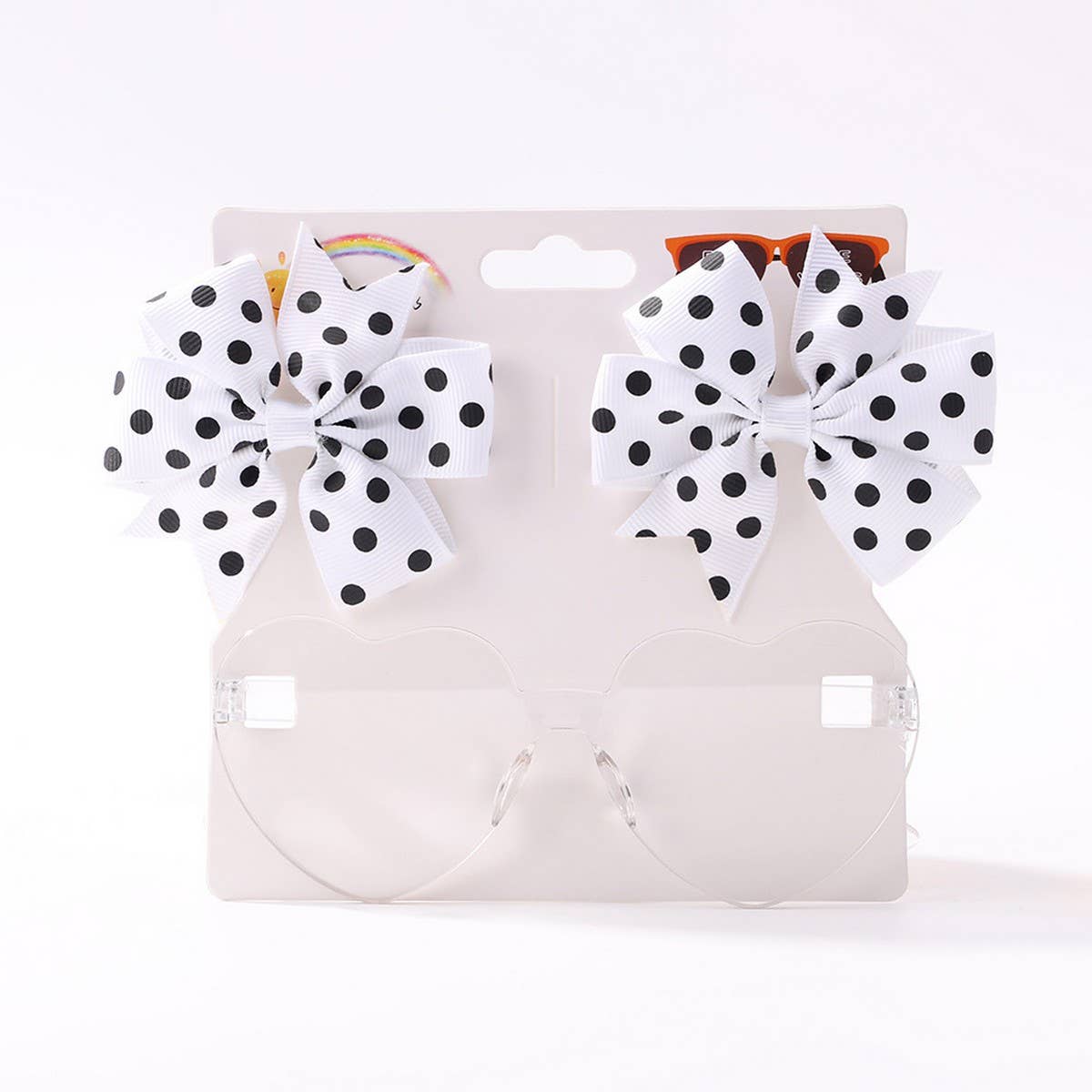 KIDS POLKA DOT GROSGRAIN BOW HAIR CLIP SUNGLASSES_CWAHA6708