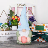 EASTER EARS BUNNY HOLDING EGG DWARF DOLL_CWMM3477