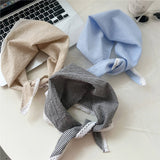 PLAID COTTON LINEN TRIANGLE SCARF SUN PROTECTION_CWASC0839